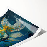 Vibrant marine life wall art print showcasing a colorful array of fish and ocean elements, ideal for enhancing aquatic-themed decor in homes or offices.