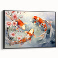 Framed wall art showcasing a vibrant marine life fish design in shades of blue and green, displayed from a black side view, perfect for ocean-themed decor.