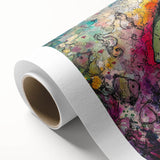 Colorful marine life wall art featuring various fish designs on rolled canvas, perfect for ocean-themed decor and bringing vibrant underwater scenes to any room.