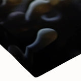 Close-up of a vibrant marine life fish design on stretched canvas wall art, showcasing intricate details and rich colors, ideal for ocean-themed decor.