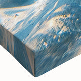 Close-up of a vibrant marine life fish design on stretched canvas wall art, showcasing vivid colors and intricate details, perfect for ocean-themed decor.