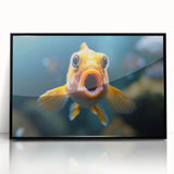 Framed acrylic wall art featuring a vibrant marine life fish design, showcasing colorful aquatic species against a sleek black background, perfect for ocean enthusiasts.