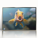 Framed acrylic wall art showcasing a vibrant marine life fish design in silver, perfect for ocean-themed decor. Ideal for adding a coastal touch to any room.