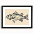 Framed wall art depicting vibrant marine life fish designs in colorful hues, set against a sleek black frame, perfect for ocean-themed decor.