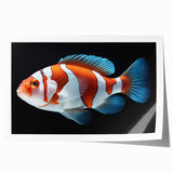 Vibrant marine life wall art featuring a colorful fish design, rolled and ready for display, showcasing intricate details and textures, perfect for ocean-themed decor.