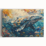 Vibrant stretched canvas wall art showcasing a marine life fish design in vivid colors, perfect for ocean-themed decor, adding a lively touch to any room.