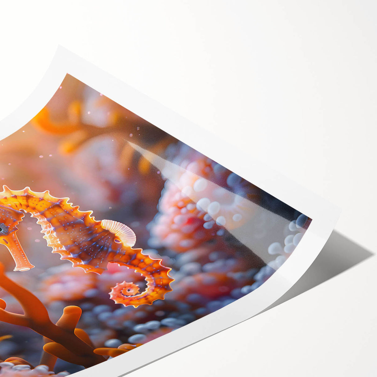 Vibrant marine life wall art featuring various colorful fish designs, creatively arranged against a subtle blue background, perfect for ocean-themed decor.