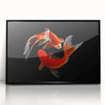 Framed wall art featuring a vibrant marine life fish design with a black frame, ideal for ocean-themed decor. Perfect for enhancing interiors with aquatic charm.