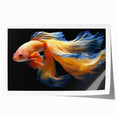 Colorful marine life fish design wall art print showcasing vibrant ocean-themed illustrations, ideal for home decor or marine enthusiasts, rolled for easy display.