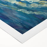 Elegant rolled canvas artwork showcasing a vibrant jellyfish design, featuring intricate details in shades of blue and purple, perfect for marine life enthusiasts.