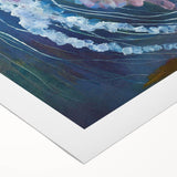 Vibrant jellyfish design on rolled canvas wall art, showcasing intricate details and fluid colors in a marine life theme, perfect for ocean-inspired decor.