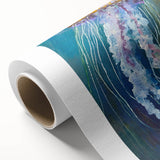 Vibrant rolled canvas wall art showcasing a stunning jellyfish design in shades of blue and purple, perfect for marine life enthusiasts and home decor.