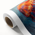 Stunning rolled canvas art featuring a vibrant jellyfish design, showcasing intricate details and vivid colors, perfect for marine life enthusiasts and home decor.