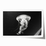 Vibrant jellyfish wall art print featuring intricate marine life designs in a swirling blue background, ideal for adding a touch of oceanic beauty to any space.