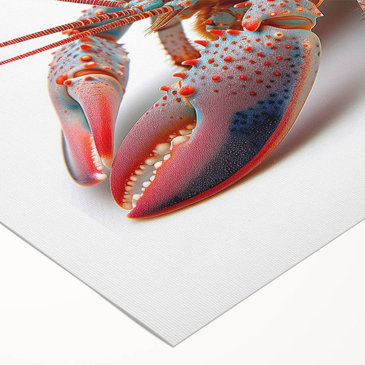 Vibrant rolled canvas wall art featuring a detailed lobster design inspired by marine life, perfect for ocean-themed decor. Ideal for enhancing coastal aesthetics in homes or offices.