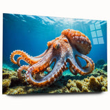 Vibrant acrylic wall art showcasing a detailed octopus design, highlighting marine life in stunning colors, perfect for ocean-themed decor and art enthusiasts.