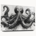 Side view of a striking octopus design wall art collection made from acrylic glass, showcasing vibrant colors and intricate details, perfect for marine life enthusiasts.