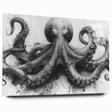 Vibrant octopus wall art collection displayed in acrylic glass, showcasing intricate marine life design with striking colors, perfect for ocean-themed decor.