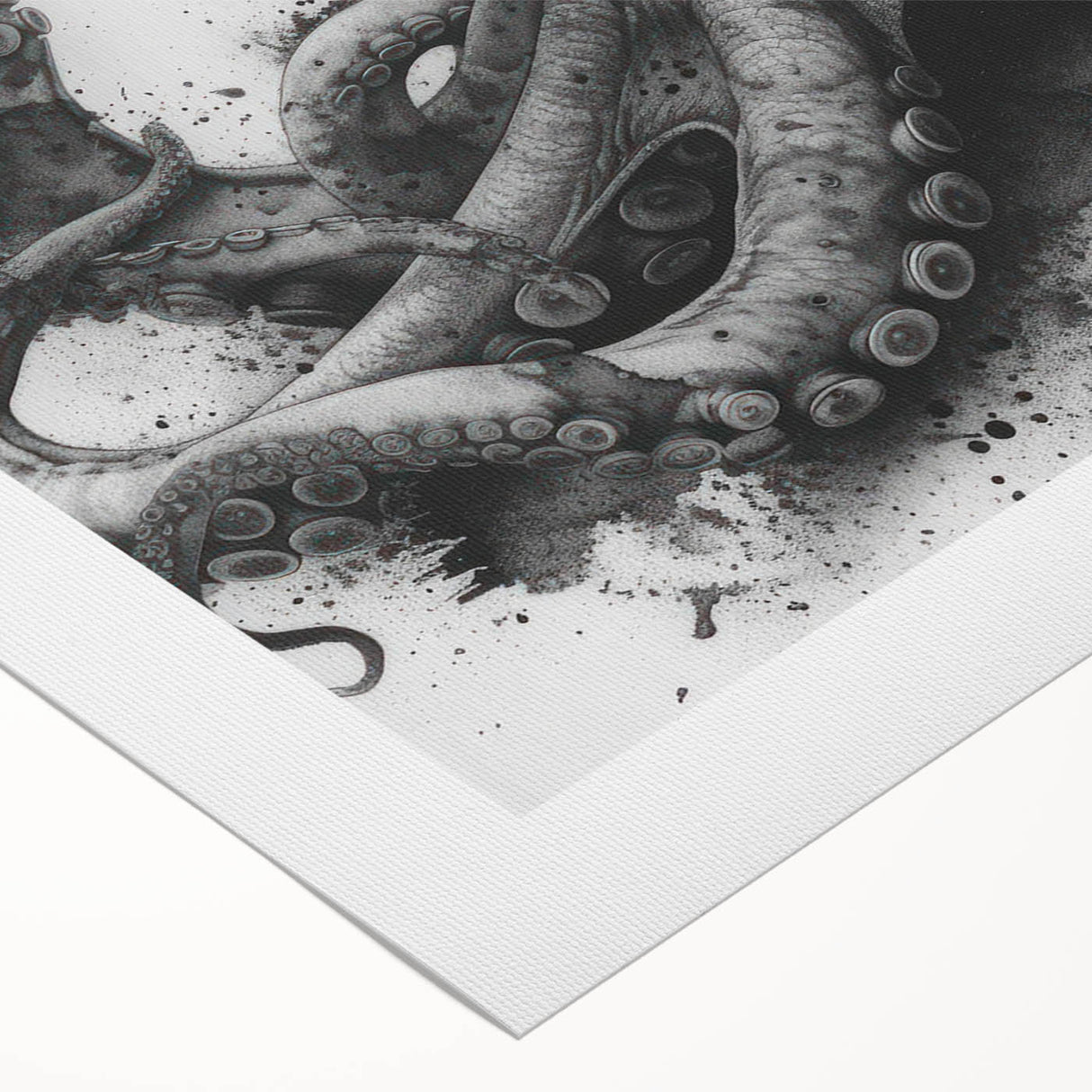 Rolled canvas art showcasing a vibrant octopus design, featuring intricate details and rich colors, ideal for marine life enthusiasts. Perfect for home decor.