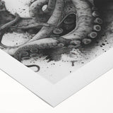 Rolled canvas art showcasing a vibrant octopus design, featuring intricate details and rich colors, ideal for marine life enthusiasts. Perfect for home decor.