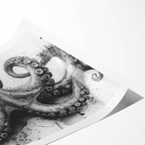 Vibrant octopus wall art design in ocean hues, showcasing intricate details of marine life, ideal for nautical-themed decor. Perfect for art enthusiasts and ocean lovers.