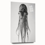 Side view of an octopus-themed wall art piece, showcasing vibrant colors and intricate marine life details on acrylic glass, ideal for ocean-inspired decor.