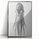 Framed acrylic wall art showcasing a vibrant octopus design, featuring intricate marine life details and a sleek silver frame, ideal for ocean-themed decor.