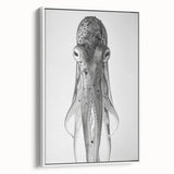 Framed canvas wall art showcasing a vibrant octopus design in marine life theme, displayed against a clean white background, perfect for coastal decor.