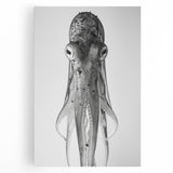 Stretched canvas wall art showcasing a vibrant octopus design in shades of blue and orange, perfect for marine life enthusiasts and ocean-themed decor.