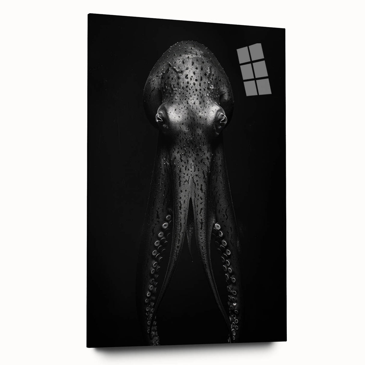 Colorful octopus wall art design showcased on acrylic glass, featuring intricate marine life details and vibrant hues, perfect for enhancing coastal decor.