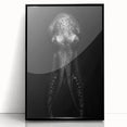 Framed wall art piece showcasing a vibrant octopus design in a marine life theme, featuring a sleek black frame and clear acrylic front for modern decor.