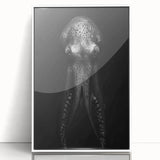 Framed wall art featuring a colorful octopus design, showcasing intricate marine life details against a white background, perfect for ocean-themed decor.