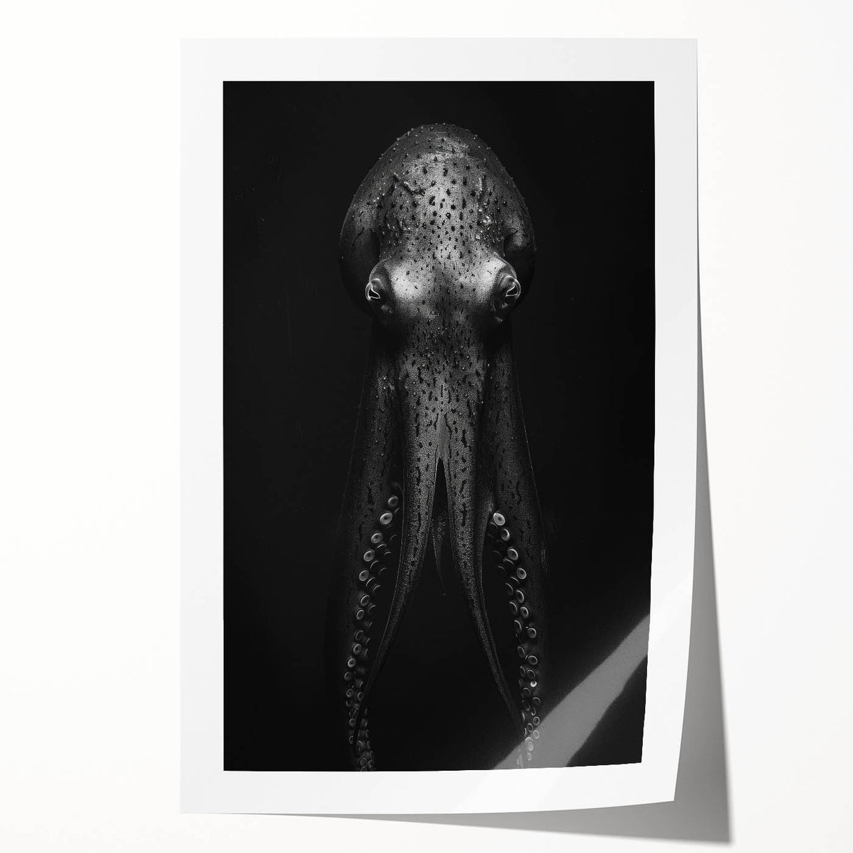 Colorful octopus design wall art print showcasing intricate marine life details, rolled for easy framing, perfect for ocean-themed decor enthusiasts.