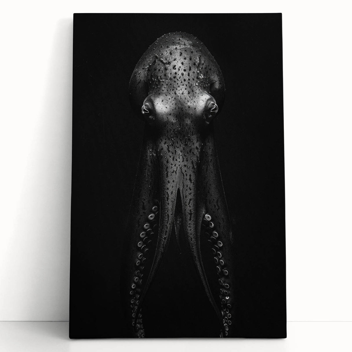 Vibrant stretched canvas wall art showcasing a colorful octopus design, perfect for marine life enthusiasts, featuring intricate details and a modern aesthetic. Ideal for home decor or ocean-themed spaces.