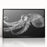 Framed acrylic wall art featuring a vibrant octopus design in shades of blue and green, perfect for marine life enthusiasts and modern decor.
