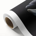 Vibrant rolled canvas featuring an orca design from a marine life wall art collection, showcasing intricate details and rich colors, perfect for ocean-themed decor.