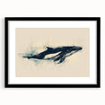 Framed wall art featuring a striking orca design, showcasing vibrant marine life in vivid colors, set in a sleek black frame with a mat for an elegant presentation. Perfect for enhancing coastal-themed decor.