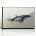 Framed wall art featuring a striking orca design, showcasing vibrant marine life colors on a black background, ideal for nature-themed decor.