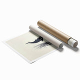 Vibrant orca design wall art print showcasing marine life, featuring intricate details and vivid colors, rolled for easy framing and display. Perfect for ocean enthusiasts.