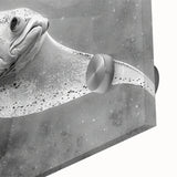 Close-up of a vibrant acrylic glass wall art piece featuring a marine life ray design, showcasing intricate details and vivid colors, perfect for ocean-themed decor.