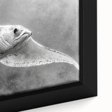 Framed canvas wall art showcasing a vibrant close-up of a marine life ray design, featuring intricate details and rich colors, perfect for ocean-themed decor.