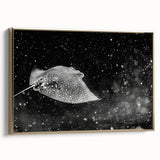 Framed wall art collection showcasing a marine life design with a golden ray, highlighting vibrant colors and intricate details, ideal for ocean-themed decor.