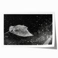 Colorful marine life wall art print showcasing a vibrant ray design, perfect for ocean-themed decor. Ideal for enhancing home or office spaces with aquatic aesthetics.