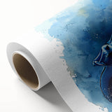 Colorful rolled canvas wall art showcasing a vibrant marine life ray design, perfect for ocean-themed decor. The piece features intricate details and textures, ideal for adding a touch of aquatic elegance to any room.