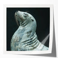 Vibrant wall art design featuring a playful sea lion amidst marine life, showcasing detailed textures and bright colors, perfect for coastal-themed decor.