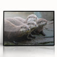 Framed acrylic wall art showcasing a detailed sea otter design, featuring vibrant colors and a sleek black frame, perfect for marine life enthusiasts.