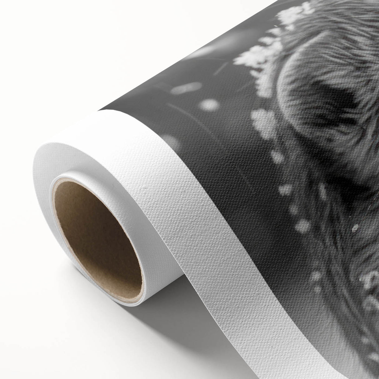 Rolled canvas artwork featuring a playful sea otter design, showcasing vibrant colors and intricate details, perfect for marine life enthusiasts and home decor.