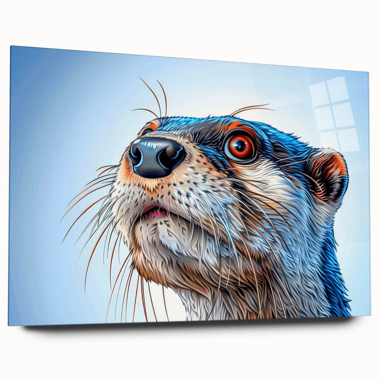 Elegant wall art featuring a side view of a marine life design showcasing a playful sea otter, crafted with acrylic glass for a modern finish. Perfect for ocean-themed decor.