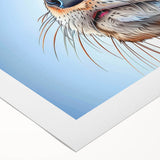 Rolled canvas artwork depicting a playful sea otter surrounded by marine life, showcasing vibrant colors and intricate details, perfect for ocean-themed decor.