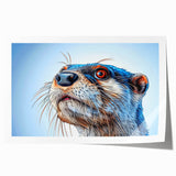 Colorful sea otter wall art print showcasing playful marine life design, featuring vibrant hues and intricate details, perfect for beach-themed decor.